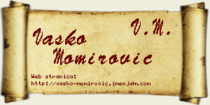 Vasko Momirović vizit kartica